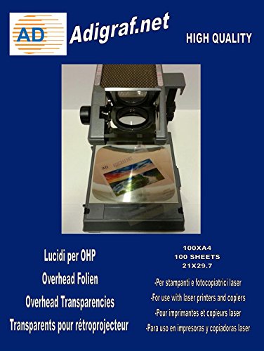 Pel  cula de Transparencia de Acetato OHP A4 para Impresoras laser A4 100 hojas