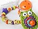 Personalised Dummy Clip with name, soother chain, dummy holder, pacifier clip - crocheted owl green-colorful #14194, handmade by mamasliebchen
