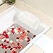 Produktbild Fontic Wasserdicht Rutschfeste Badewannenkissen Nackenkissen Badewanne Kopfkissen Wannenkissen Komfort SPA Badekissen mit 7 Starke Saugnäpfen für Kopf und Hals (Schwarz)