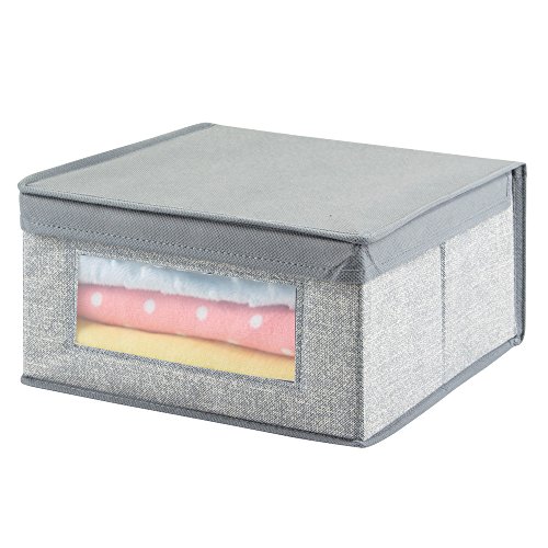 InterDesign 04273EU Aldo Aufbewahrungsbox für den Schrank aus Stoff, Schuhe, Handtaschen, Jeans – Medium, grau, 29.21 x 28.575 x 15.24 cm - 3