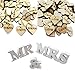 Price comparison product image iLoveCos Wedding Supplies Party Table Decorations Mr & Mrs Display Wooden Letters with Small Rustic Wooden Love Heart Wedding Table Scatter Crafts