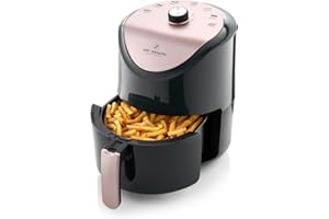 JUST PERFECTO HOUSEHOLD APPLIANCES Just Perfecto Freidora sin Aceite 3.5L - freidora de aire caliente con 1200W - Freidora de aire negra- 7 Modos air fryer - cesta antiadherente, temporizador