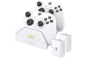 Venom Twin Charging Dock with 2 x Rechargeable Battery Packs - White