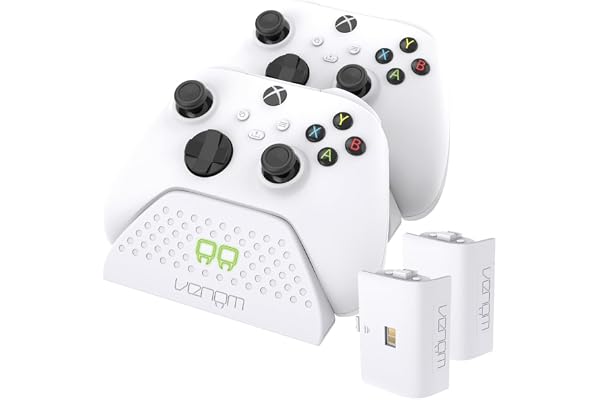 Venom Base de Carga Doble con 2 Paquetes de baterías Recargables - Blanco (Xbox Series X y S/Xbox One)
