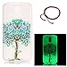 Produktbild Schutzhülle für Motorola Moto G4 / G4 Plus, GOCDLJ Ultra Thin TPU Luminous Fluoreszierendes Licht Leuchtende Nacht Hülle Muster Gel Skin Transparent Bumper Rand Cover Tasche Bunte Handyhülle Protective Case Schale schützende Durchsichtig Rückschale Clear Rubber Pattern Fall Handytasche Weiche Ränder Etui + Chinesischer Stil Rote Armbänder für Motorola Moto G4 / G4 Plus Design Blumenbäume