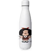 Grafoplas &ndash; Reusable Thermal Bottle, Mafalda Friends, Stainless Steel, 500 ml, Cold (24 Hours) and Hot Drinks (12 Hours), Ide