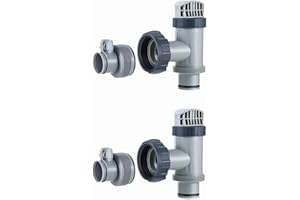 QOXEZY Wymienny adapter węża typu B, z zaworem tłokowym do Intex, adaptery do węża 3,2 cm - 3,8 cm i zawory nurnikowe do pompy filtrującej basen naziemny (2 zestawy)