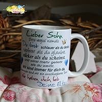 Kaffeebecher ~ Tasse - Lieber Sohn ~ Deine Eltern ~ Weihnachten Geschenk