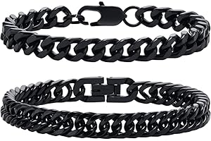 VNOX Armband Herren Armbänder Für Herren Armband Männer Edelstahl Armband Herren Silber,2 PCS