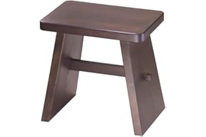 IPPINKA Multifunctional Wooden Bath Stool - Made of Japanese Cypress Hinoki Wood - 11.81 x 7.87 x 11.81 inch - Made in Japan - Dark Brown