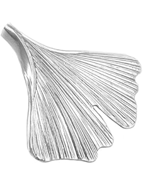 Unbespielt Unisex Kettenanhänger Anhänger 33 mm inkl. kleiner Schmuckbox Ginkgo Blatt aus 925 Silber Abmessung...