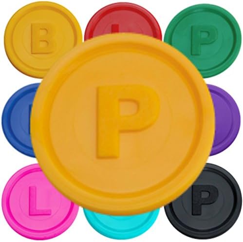 1000 Token in der Farbe Gelb Bottle Bill Game Tokens Container Deposit Pledge Learning Counting Counters Refund Coins Chips available with Letters B, P, or L and many different colours