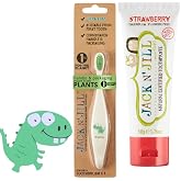 Jack N' Jıll Jack N Jill Bebek &Ccedil;ocuk Diş Seti (Dino Diş Fır&ccedil;ası + &Ccedil;ilek Aromalı Macun 50G)