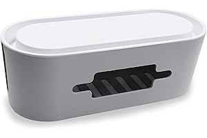Kofebe Cable Tidy Box, Cable Storage Box, ABS Material for Hiding Messy Cables, Headphone Desktop Cable Organizer Box, TVs Computer Desk Home Office Organizer