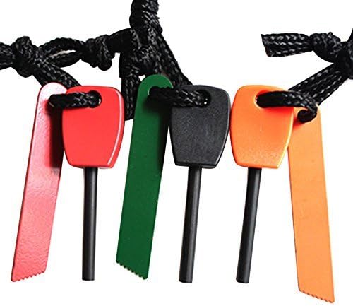 OEYFIEA? 3 x Fire Starter Steel Flint &amp; Striker Survival Tool Kit - Outdoor Camping Living Survival Tool (Random Colour)