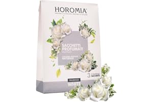 HOROMIA Set de 3 bolsitas perfumadas con arroz natural perfumadores multiusos WHITE