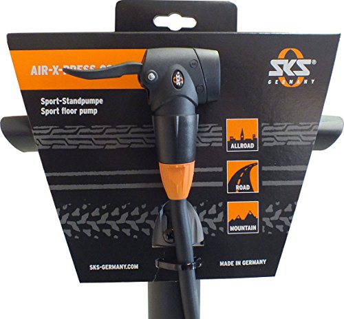 SKS Stand-Luftpumpe mit Manometer und Duokopf für alle Ventilarten Air X-Press, schwarz- grau, 560 - 7