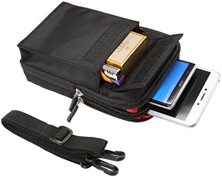 Camping & Hiking Waist Bag, MeiC Power 2 in 1 Sport Outdoor Multicolor Shoulder Bag Messenger Bag Tactical Pouch Crossbody Backpack with Adjustable Belt Strap for Apple iPhone/Samsung/Sony/Huawei Phone Models (Size Below 6.4") Black/Blue/Green