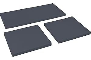 FIVE MOONS Replacement Rattan Seat Pad Covers. Water-resistant, durable, zipped covers in 16 colours. (Grey)