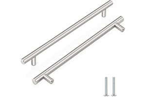 CCHONG 2 Pack Kitchen Cupboard Handles Stainless Steel Kitchen Door Handles Brushed Cabinet Handles Wardrobe Drawer (2 Pack Silver, Hole Centre 160mm)