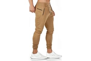 Yageshark - Pantalón de jogging de algodón para hombre, corte ajustado, estilo urbano, para deporte, ocio y fitness.