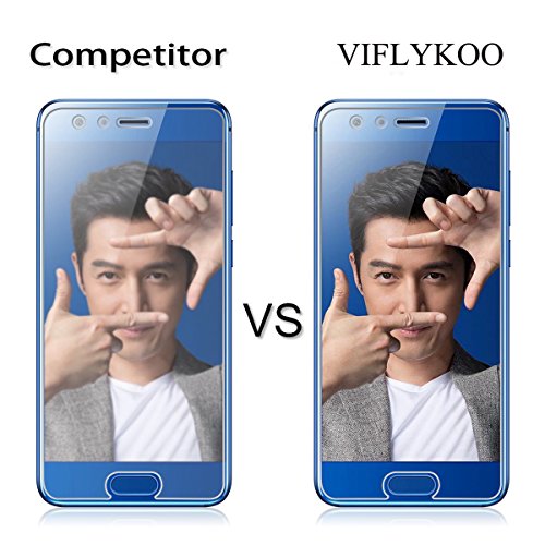 VIFLYKOO Huawei Honor 9 Panzerglas Schutzfolie, Härtegrad 9H superdünn kratzfest HD Klar Ballistic gehärtetem Glas Displayschutzfolie für Huawei Honor 9 - 3