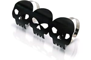 Alchemy Parts Teschio Nero Calore Scarico Protezione Per Retro Cruiser Custom Progetto Motocicletta