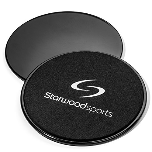 Core Slider – 2 beidseitig verwendbare Gleitscheiben für Teppich und Hartholzböden – Ideal zum Training der Körpermitte, für Aerobic und Fitness, CrossFit, zur Stärkung des ganzen Körpers und zum Ausdauertraining (Schwarz) - 4