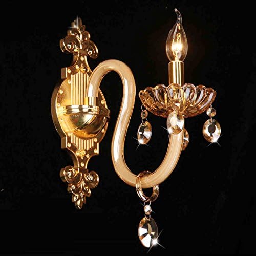 Zinc Alloy Crystal Wall European single head wall lamp candle lamp lamp study bedroom bedside reading lamp gold