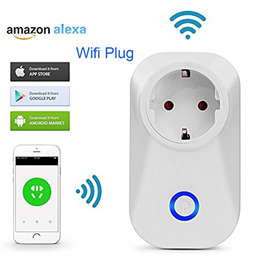 Preisvergleich Produktbild Wifi Smart Steckdose - Zeitschaltuhr Leistungsüberwachun smartphone steckdose,steckdose app steuerung Funktioniert mit Amazon Alexa und Remote Control von Android und IOS Smartphone