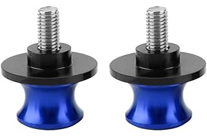 KIMISS Bobine de bras oscillant, Duokon 2 pièces 6mm Universel Bobine de Bras Oscillant de Support en Alliage d'Aluminium de Moto Sliders Stand Bobines à Bras Articulé(Bleu)