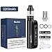 Produktbild GeeMo E Zigarette 80W 2200mAh 18650 Akku, Box Mod Kit, eingebaute 2200mAh 18650 Akku,0,3 Ohm Verdampfer kopf Tank, elektronische Zigarette, ohne nikotin und Tabak schwarz (80W)