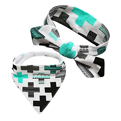 Preisvergleich Produktbild Fletion Baby Mädchen Jungen Dreieckstuch Stirnband Set Baumwolle Kinder Kleinkind Speichel tuch Dreieck Lätzchen Spucktuch Stirnbänder Set