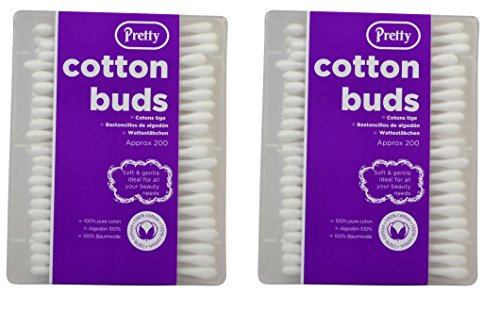 2x Pretty Cotton Buds 200s (400 Buds)