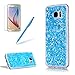 Produktbild Girlyard Silikon Glitzer Hülle für Samsung S7 Edge, Luxus Variable Farbe Pailletten Muster Shinning Case Weiche TPU Bling Backcover Ultra Dünn Flexibel Rubber Etui und Anti Rutsch Kratzfeste Schutzhülle für Samsung Galaxy S7 Edge - Blau