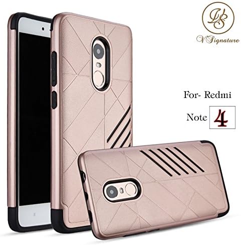 V Signature® Redmi Note 4 - Premium Hybrid Rugged Armor Shockproof with 360 Degree Protection Back Case Cover for Redmi Note 4 - Gold