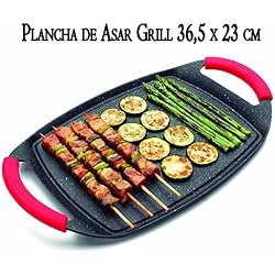 Plaque de cuisson de table avec revêtement en pierre 36 cm Convient pour tout type de feu: Induction, vitrocéramique, gaz, plaque électrique, halogène Plaque antiadhésive
