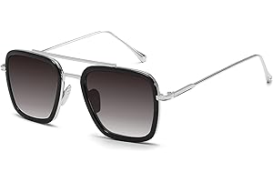 SHEEN KELLY Retro okulary przeciwsłoneczne Tony Stark kwadratowe okulary metalowe oprawki dla mężczyzn kobiet okulary