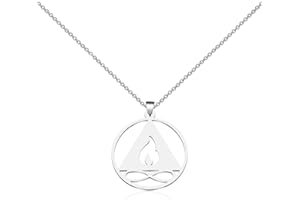 CENWA Talisman Pendentif Flamme Symbole Acier Inoxydable Cadeau Saint Valentin, Tous