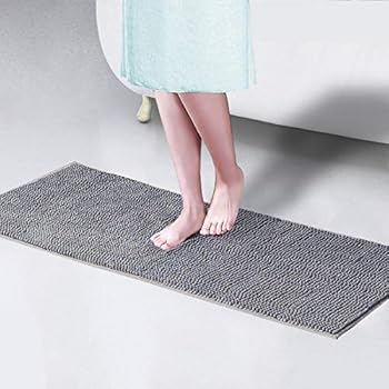 XIYUNTE Extra Lange rutschfeste Badmatte - 20 x 48 Chenille-Badteppiche