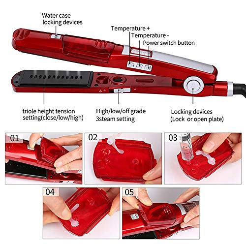 Nulijianchi2 Hair Straightener Multi-Function Electric Splint Steam Spray Hair Straightener Wet and Dry Dual-Use Perm Red reviews Nulijianchi2 Hair Straightener Multi-Function Electric Splint Steam Spray Hair Straightener Wet and Dry Dual-Use Perm Red
