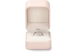 Papten Boîte à bagues Rangement pour bagues Rangement pour bijoux Boîte à bijoux pour mariage Fiançailles Demande en mariage Saint-Valentin (rose)