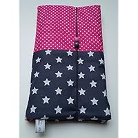 Windeltasche Sterne dunkelgrau - Pünktchen pink