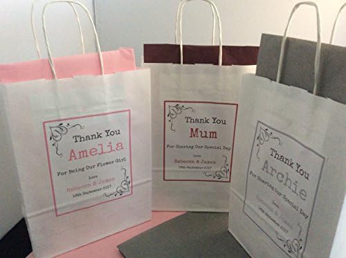 Ava Graceful DesignsPersonalised Vintage Style Wedding Favour Gift Bag with tissue paper