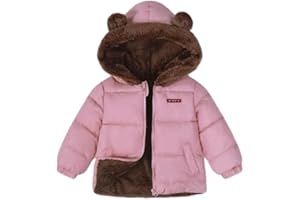 ORJANA Giacca Invernale Bambino con Cappuccio Orecchie, Piumino Imbottito con Fodera in Pelliccia Sintetica, Caldo Cappotto Invernale