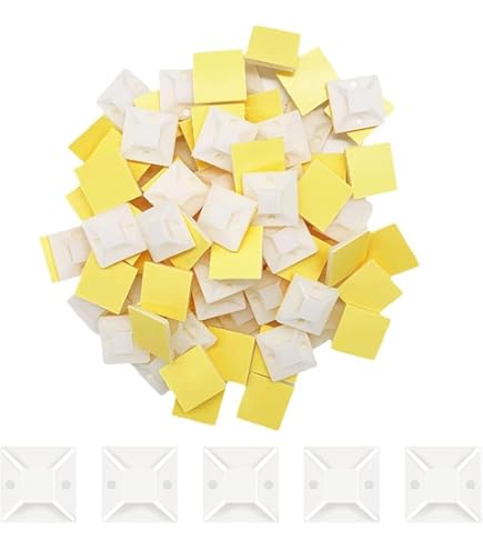 Basette Adesive In Nylon 6.6, Per Fascette Cablaggio, Misura 30x30 Mm, Colore Neutro-Trasparente, Confezione 100 Pezzi