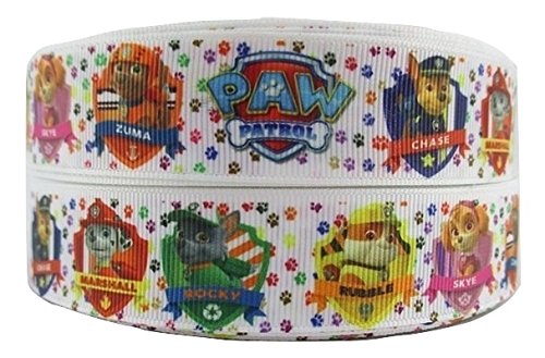 1 Meter Paw Patrol weiß Hund Nick Jr Charakter Cartoon Band 2,5 cm 25 mm