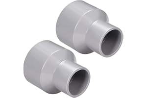 QUARKZMAN 2 Piezas 50mm x 40mm Interior Diámetro PVC Conector Reductor Acoplamiento para Tubería, DWV Reductor Acoplamiento de Tubería, Kit de Accesorios de Plomería PVC, Gris