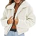 Produktbild VJGOAL Damen Jacke, Damen Super Warm Winter Künstliche Wolle Mantel Lässig Solide Plüsch Reißverschluss Jacke Parka Oberbekleidung Tops (Beige , 34)