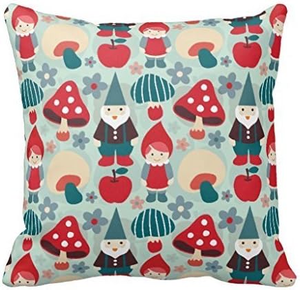 Gnomes Mushrooms Throw Pillow Case